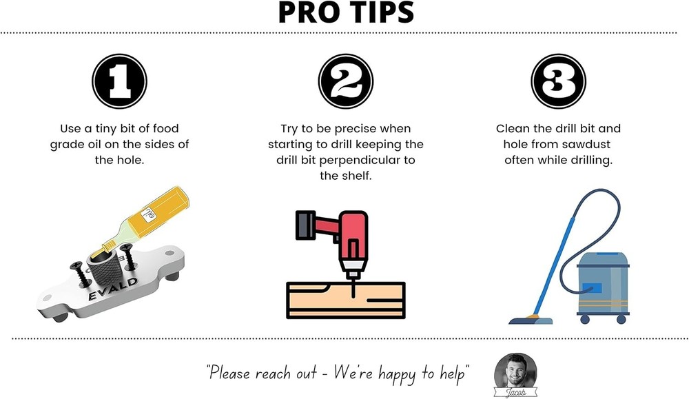 Aluminum Dowel Jig for Floating Shelf Brackets with Efficient Securing System