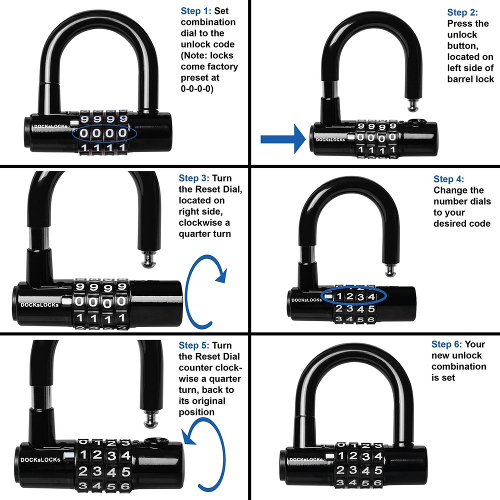 Security Cable Lock Set (5' to 25') Looped Ends, Weatherproof, Keyless Compac...
