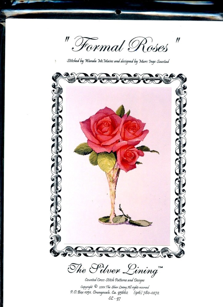 Cross Stitch Formal Roses Marc Saastad Silver Lining  OOP