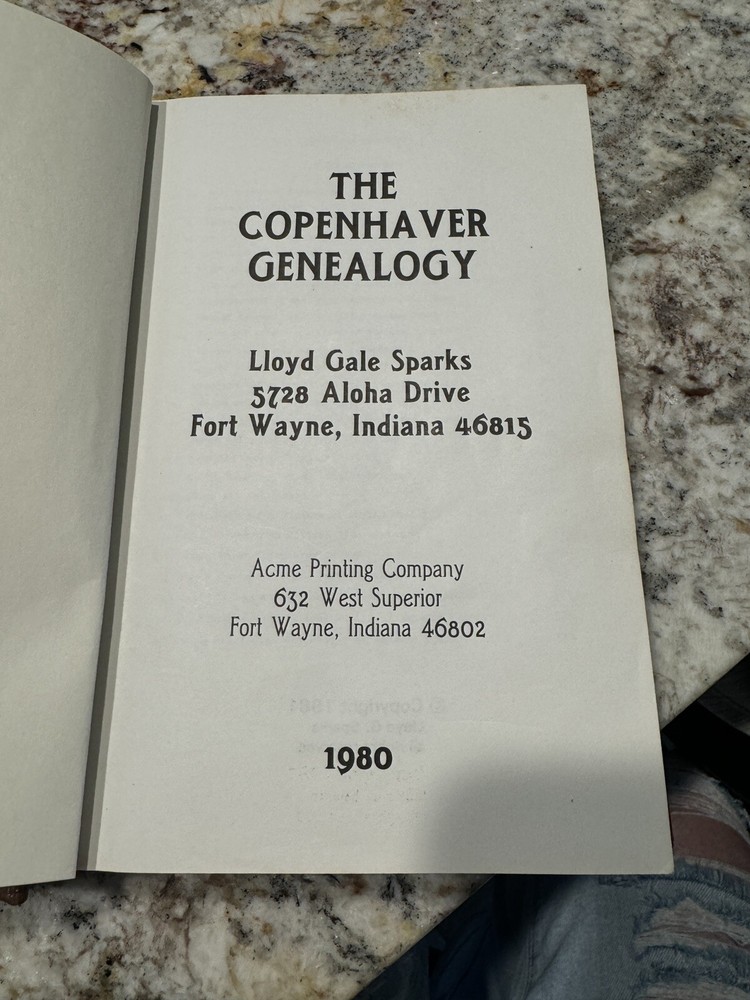 The Copehaven Genealogy Book