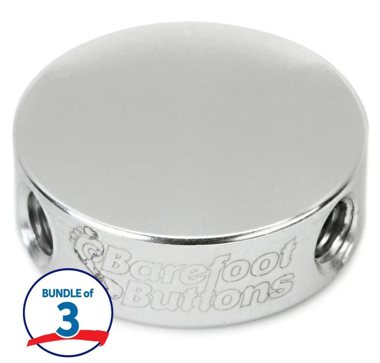 Barefoot Buttons V1 Mini Footswitch Cap - Silver (3-pack)