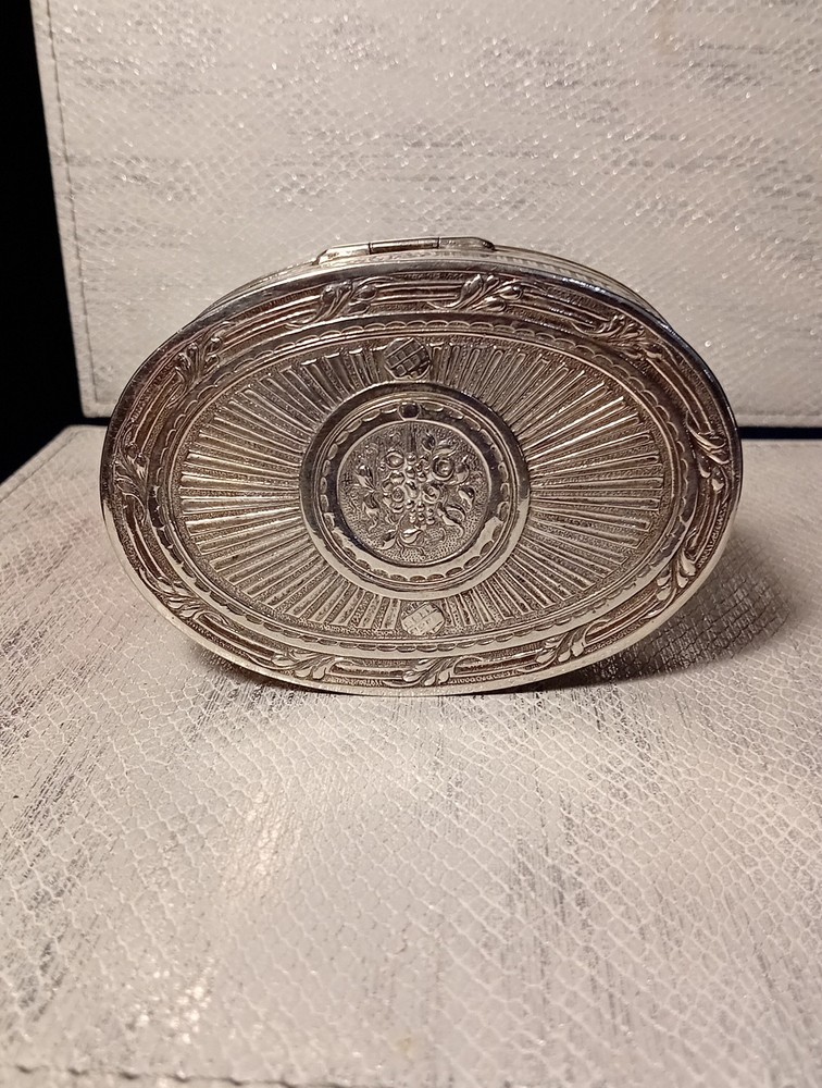 Solid Silver Large Table Snuff Box Circa 1890 in the Louis XVI Style.