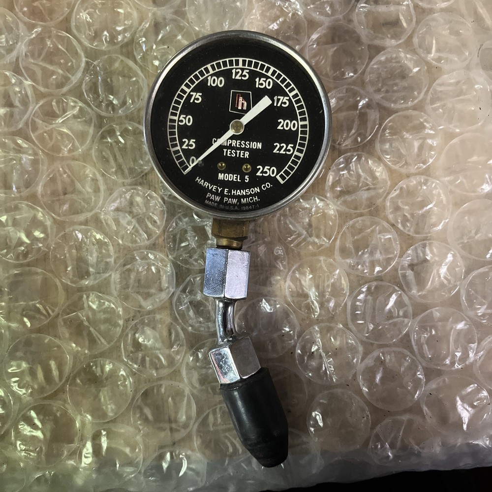 Vintage Compression Tester Model No. 5 Harvey E. Hanson CO. 200 psi