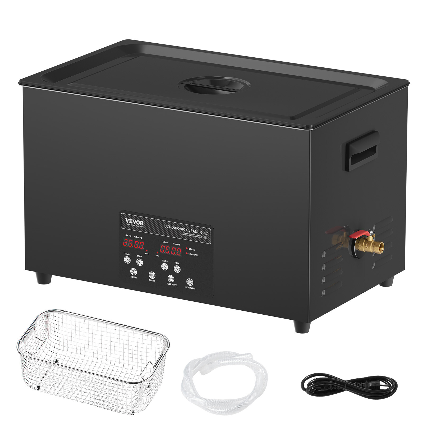 VEVOR Ultrasonic Cleaner 30L Cleaning Machine with Timer Heater & Basket 600W