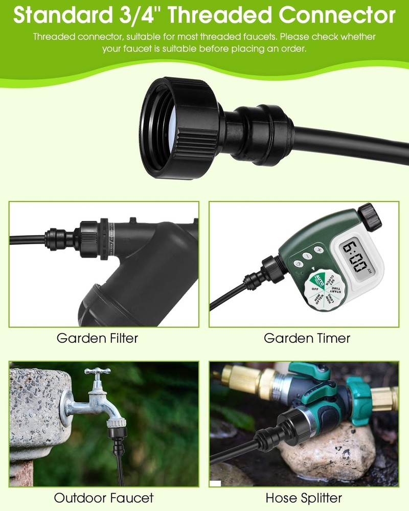 Mist Cooling Automatic Irrigation System-Misting System 33FT Misting Line & 1...