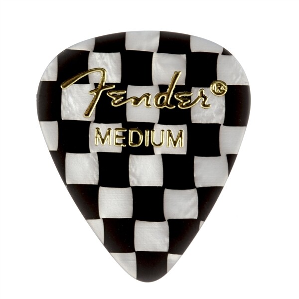 Fender 351 Premium Celluloid Guitar Picks - MEDIUM CHECKERED - 12-Pack (1 Dozen)
