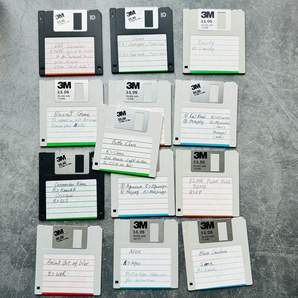 Floppy Disk 3M DS DD Diskettes Macintosh and IBM Compatible Computer Disc Set