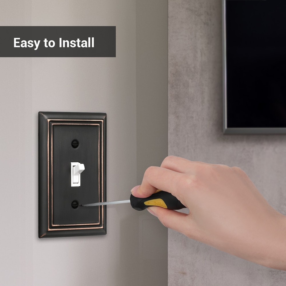 DEWENWILS Toggle Wallplates, Aged Bronze Light Switch Covers, Heavy Duty 4-Pack
