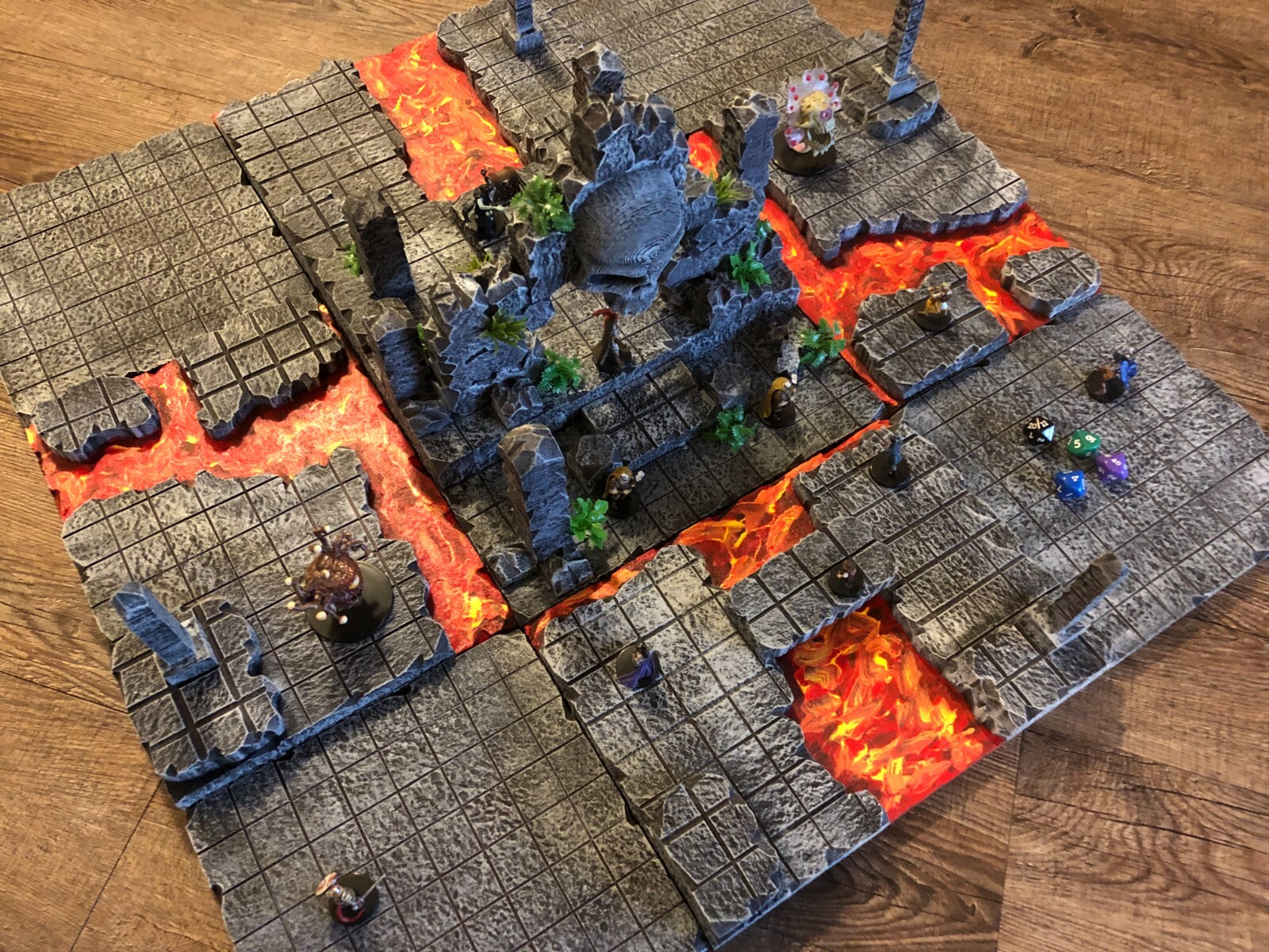 Lava Temple Ruin Set 28mm Terrain Scenery for D&D Pathfinder