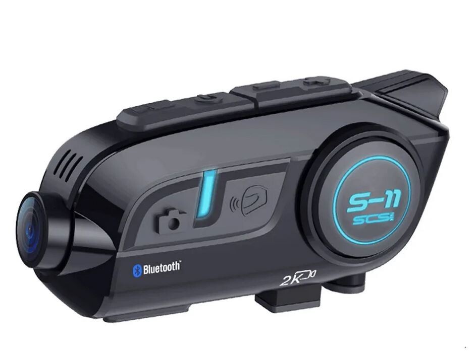SCS S-11 Bluetooth Intercom With Integral 2K HD Action Video Camera