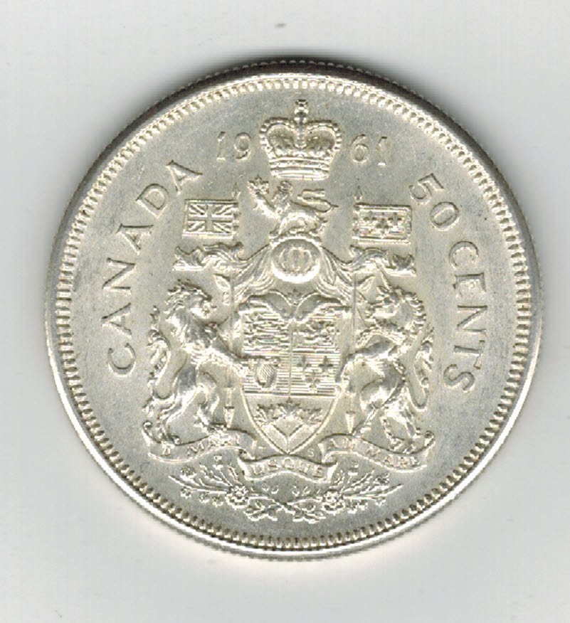 1961 Canadian SILVER  Half Dollar