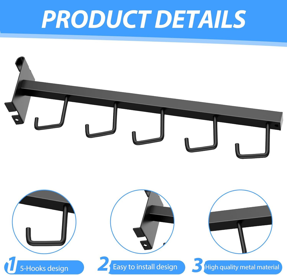 5 Pack Gridwall Waterfall Faceout with 5 Hooks Gridwall Clothes Hanger Gridwall