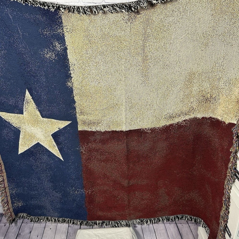 Texas Flag Woven Tapestry Throw Blanket