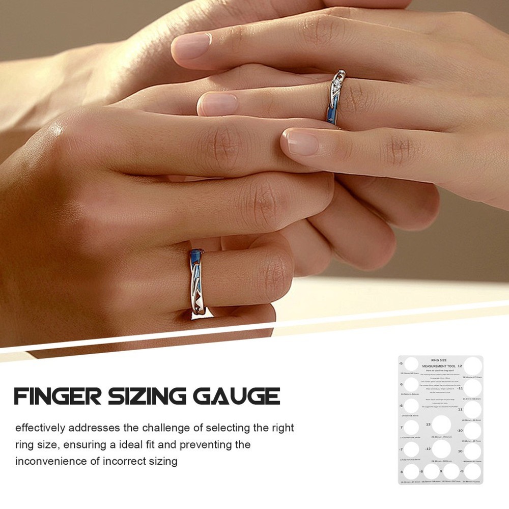 2 Pcs Ring Sizer Measuring Guide Chart Finger Measurer Making Tools