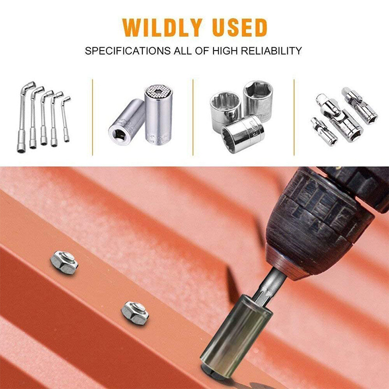 3PCS Socket Adapter Drill BIts Set Hex Shank 1/4" 3/8" 1/2" Impact Driver Tools