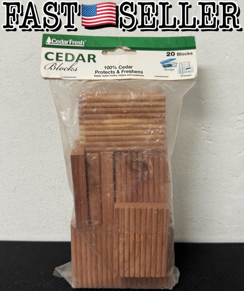 CedarFresh 100% Cedar Blocks 20 Pack Moth Protector Closet Drawer Storage