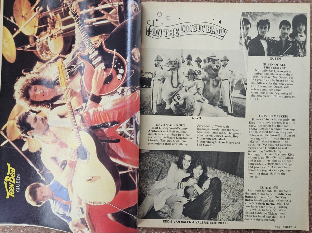 TEEN BEAT MAGAZINE JANUARY 1981 KISS, VAN HALEN, QUEEN, SCHNEIDER, KISS Poster