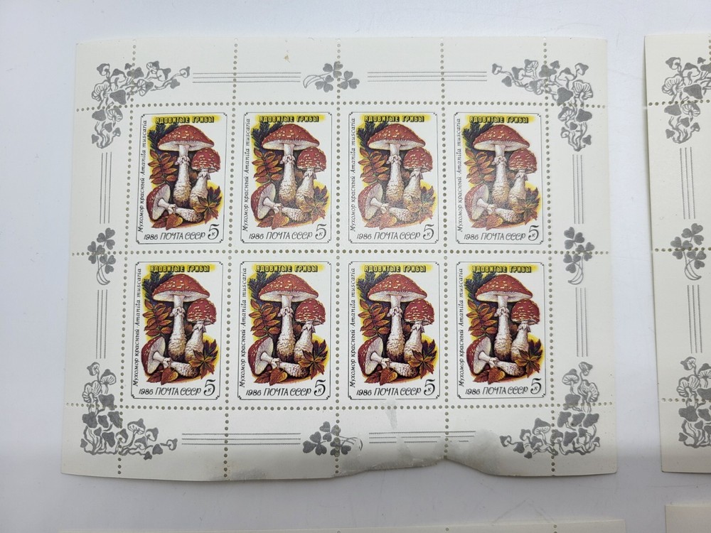 Vintage USSR Postage Stamps Poisonous Mushrooms USSR Various