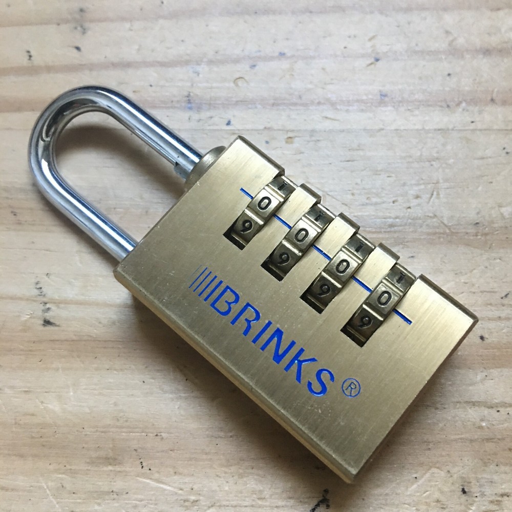 Brinks Solid Brass 4 Digital Combination lock Padlock 3"H x 1.25"W