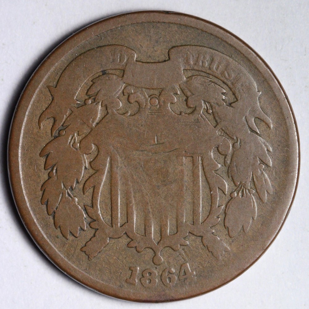 1864 Two Cent Piece VG E157 AQKR