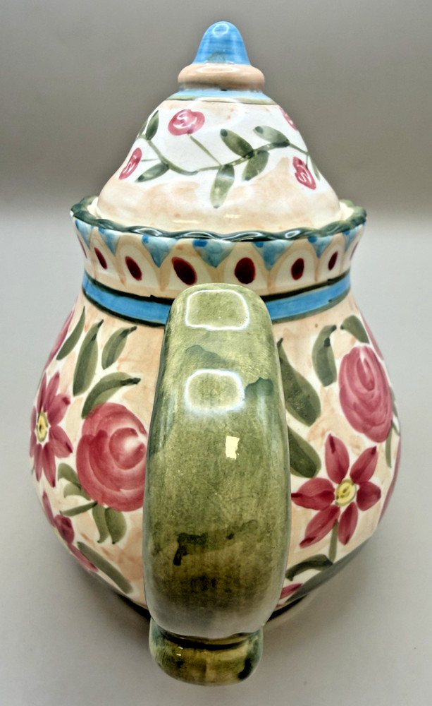 H. BeaugArt Designs Ceramic Teapot-Floral Pattern