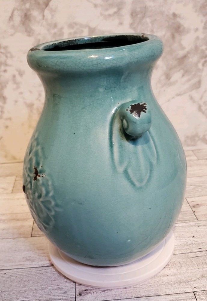 1970s Orejon Turquoise Table Vase