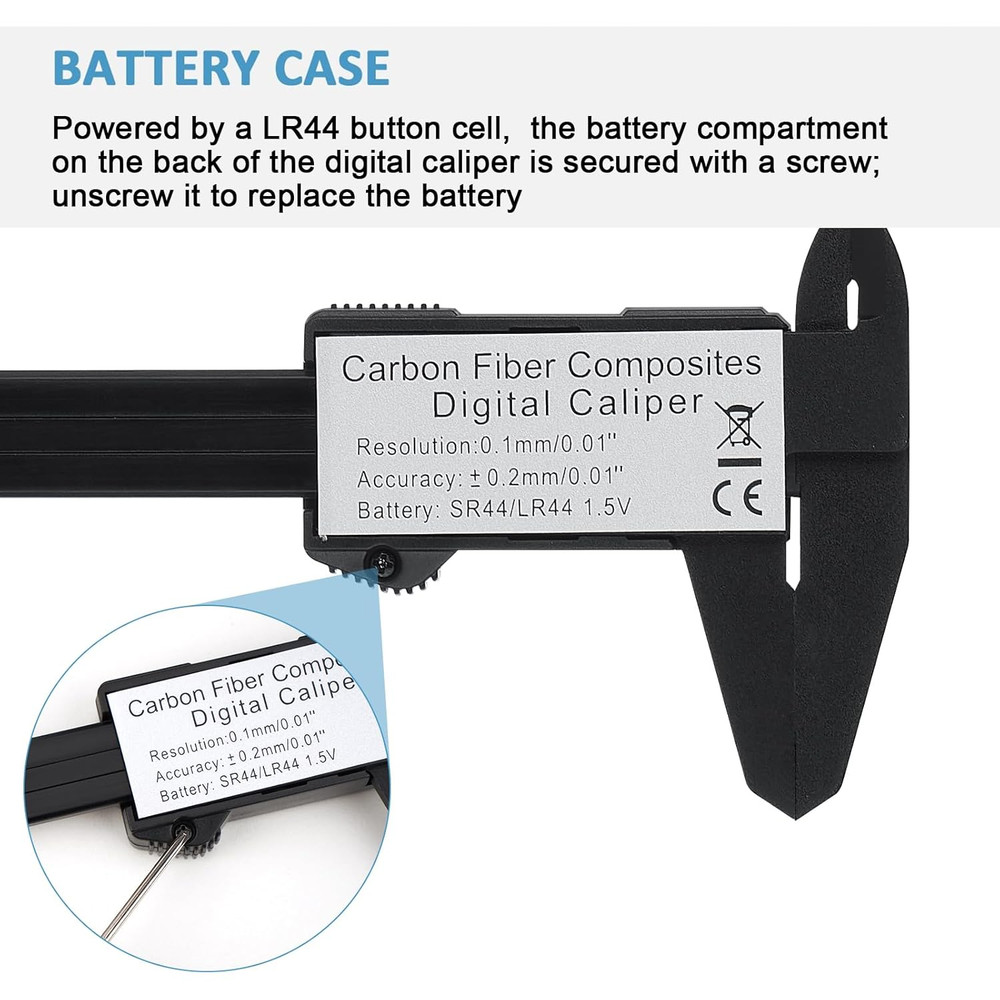Digital Caliper, 0-6" Calipers Measuring Tool - Electronic Micrometer Caliper w