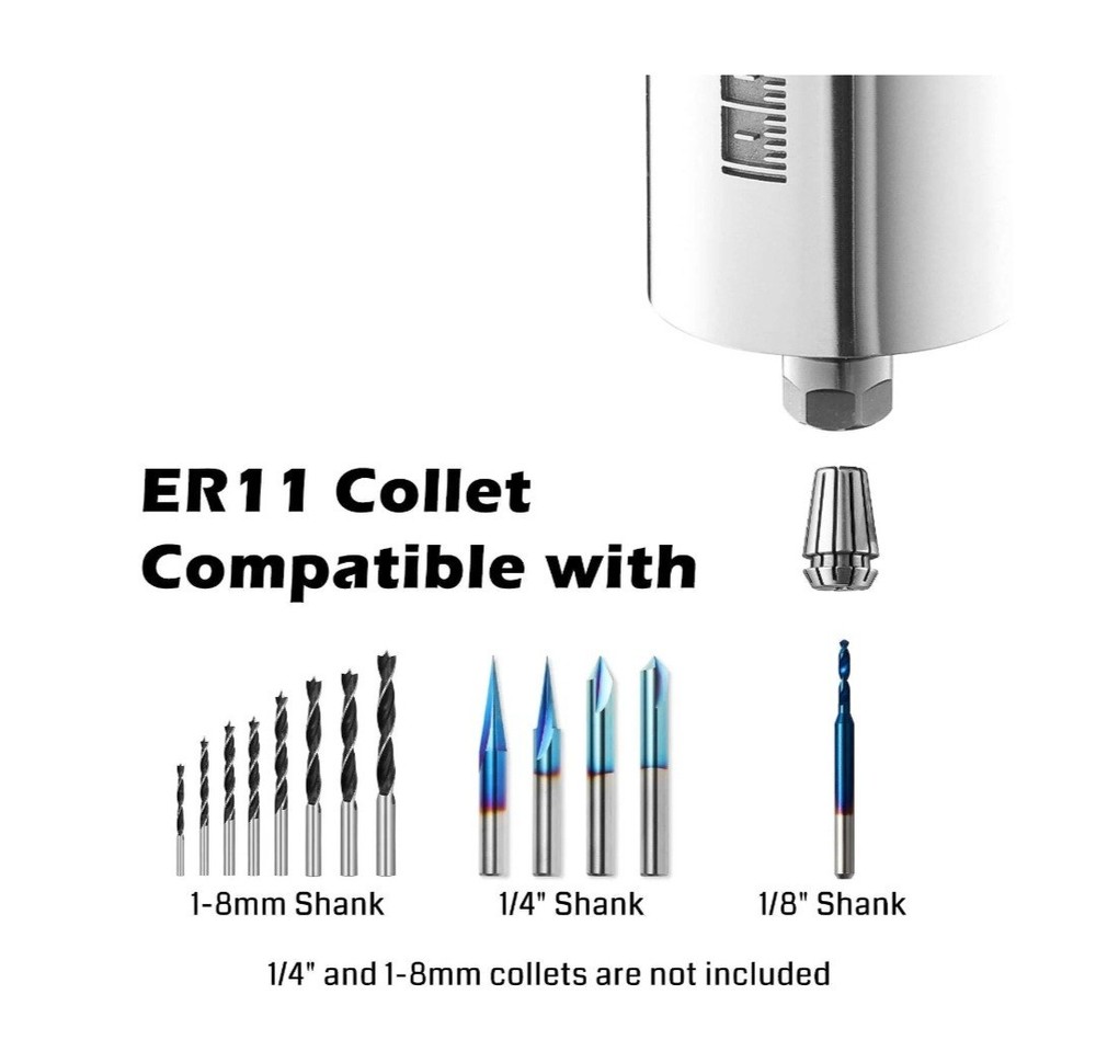 Genmitsu 710W Spindle 65mm Diameter, 6 Variable Speed trim router