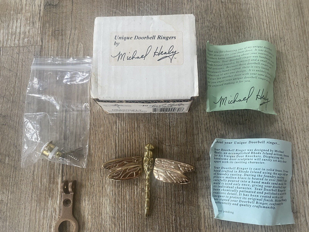 Michael Healy Signed DRAGONFLY Door Knocker MH1011 - Solid Brass/ Bronze NEW