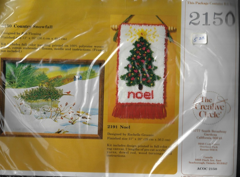 1981 The Creative Circle~2150  Country Snowfall ~embroidry kit OOP