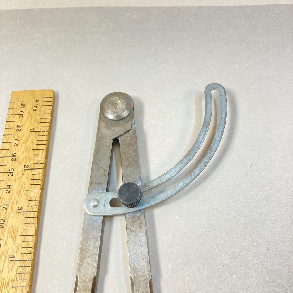 Vintage Wing Divider Compass Adjustable Hinged Joint 11" Flat Leg