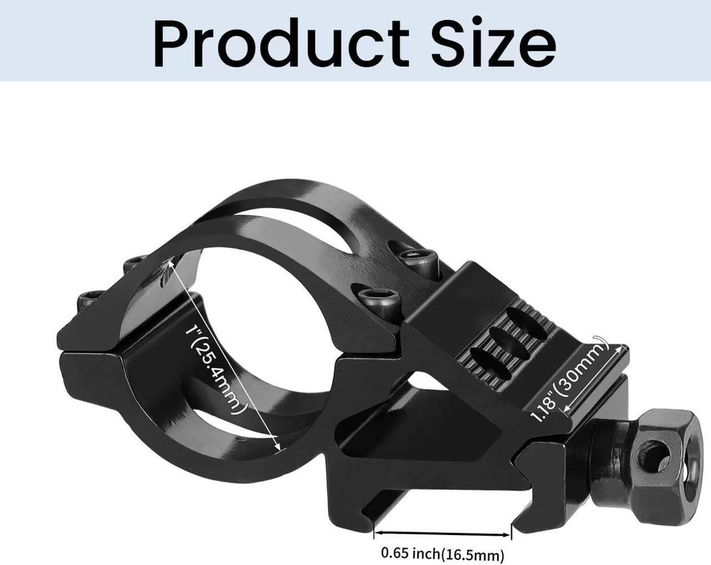 Lightweight Anodized Aluminum Offset Flashlight Mount for Versatile Applications