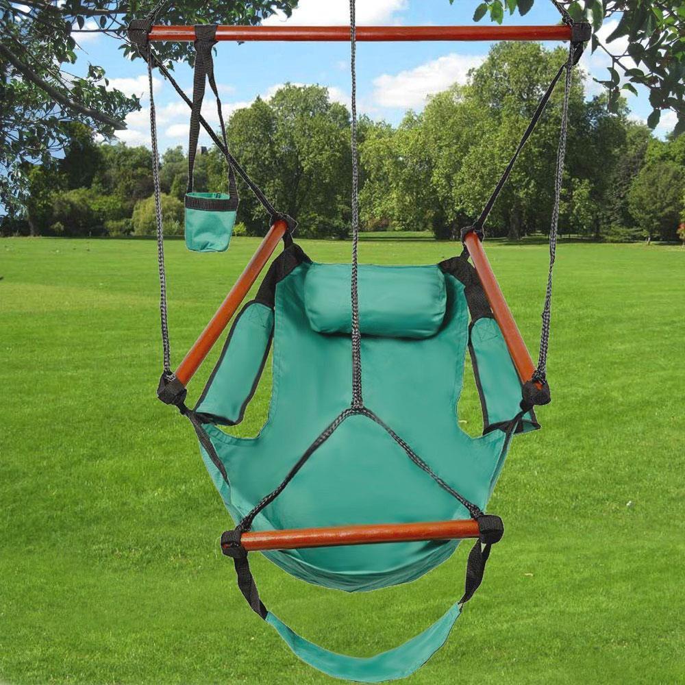 Hammock Hanging Chair Air Deluxe Sky Outdoor Chair Solid Wood 250lb Patio Garden