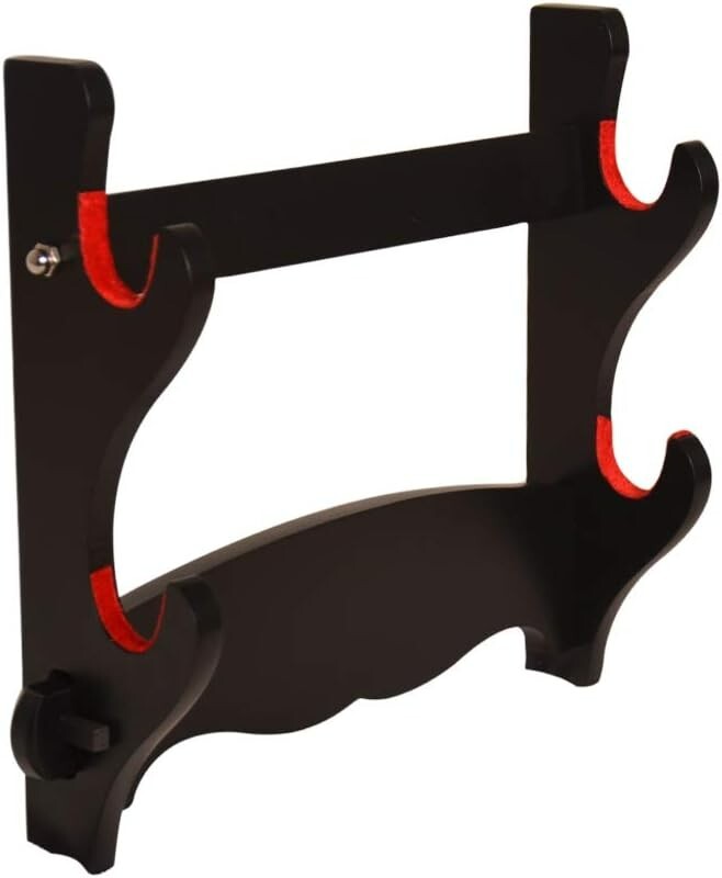 Decorative Two Tier Sword Display Wall Mount Katana Hanger Stand Samurai Classic