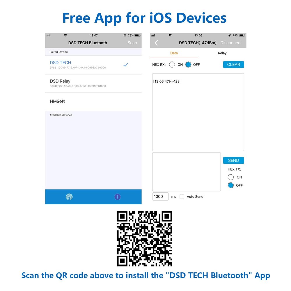 DSD TECH HM-11 Bluetooth 4.0 BLE Module with 6 PIN Board Compatible iOS...