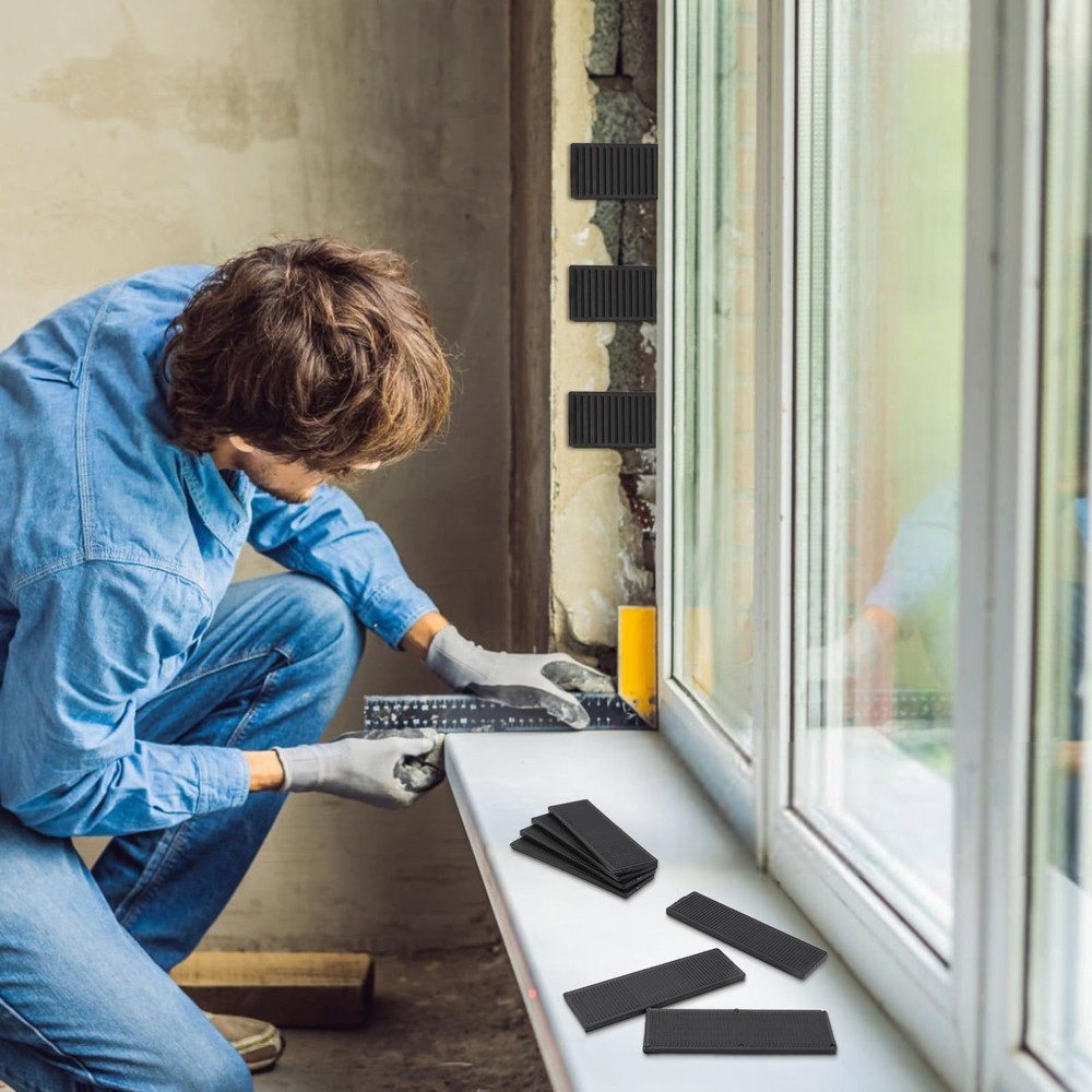 80 PCS Solid Plastic Shims for Leveling, Flat Drywall Shims for Leveling, 3/6...