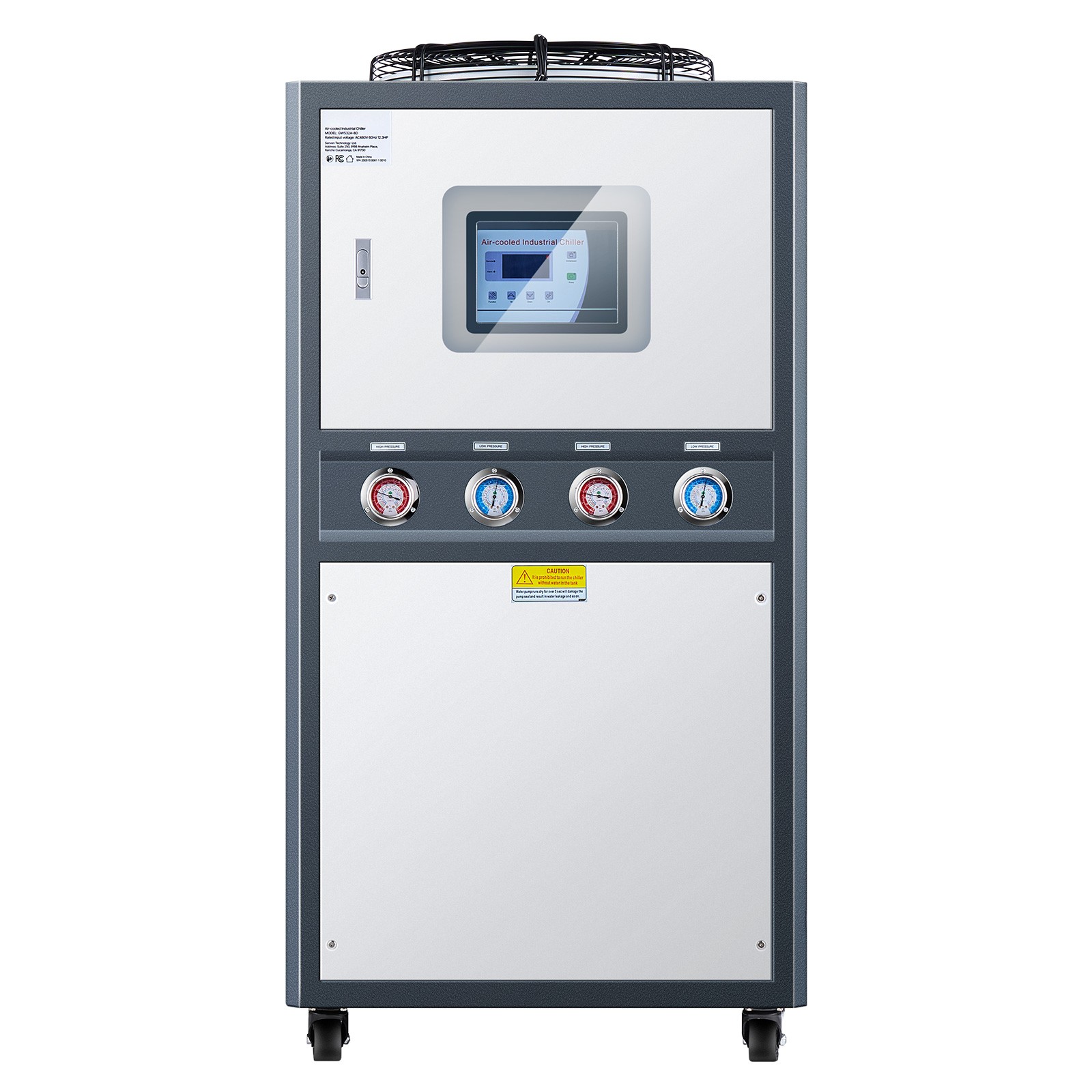 Uimoso Industrial Air-Cooled Water Chiller, 12.3HP, 37-Gallon Tank, LED Screen