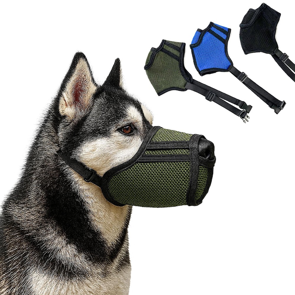 Dog Muzzle Breathable Air-Mesh 3D – Mesh Soft Muzzle for Small Medium Large S...