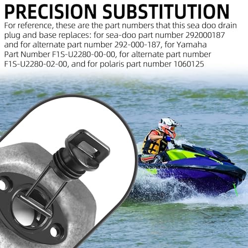 (2-Pack, Black) Gas Tank Drain Plug/Base Replacement with O-Ring Compatible