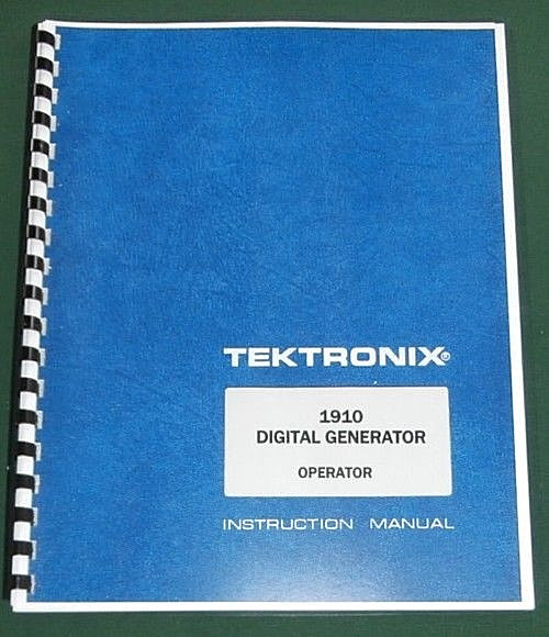 Tektronix 1910 Operator Manual: Comb Bound & Protective Covers