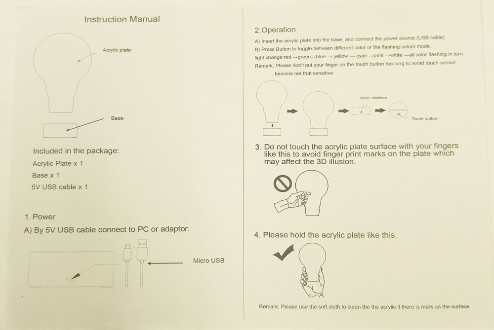 Millenium Falcon 3D Illusion Lamp, 7 Colors Changing, USB Powered