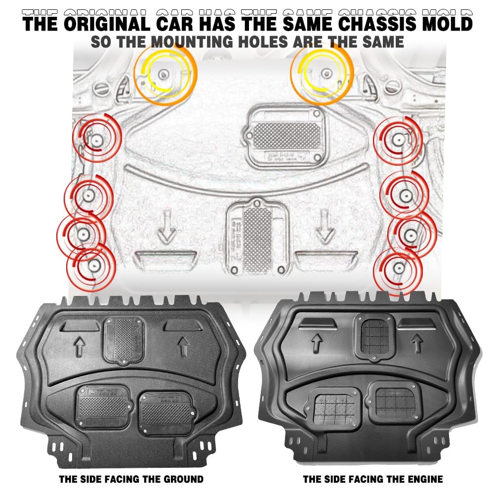 Engine Guards Mud Flaps for CC 2009-2017 Front Engine Splash Shield Black