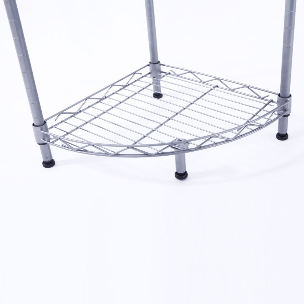 4 Tier Corner Shelf Rack Kitchen & Bathroom Storage Wire Organizer Space Saving