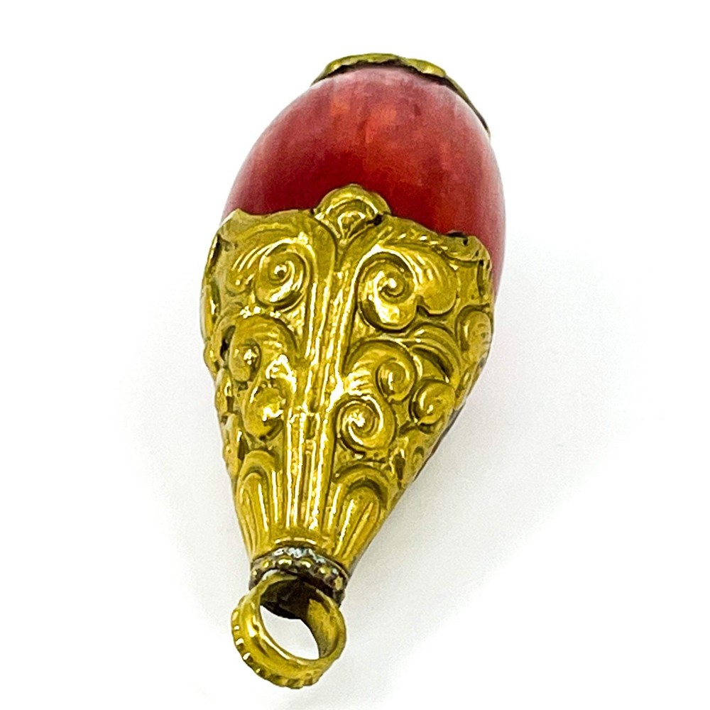 Tibetan Red Brass Repousse Pendant
