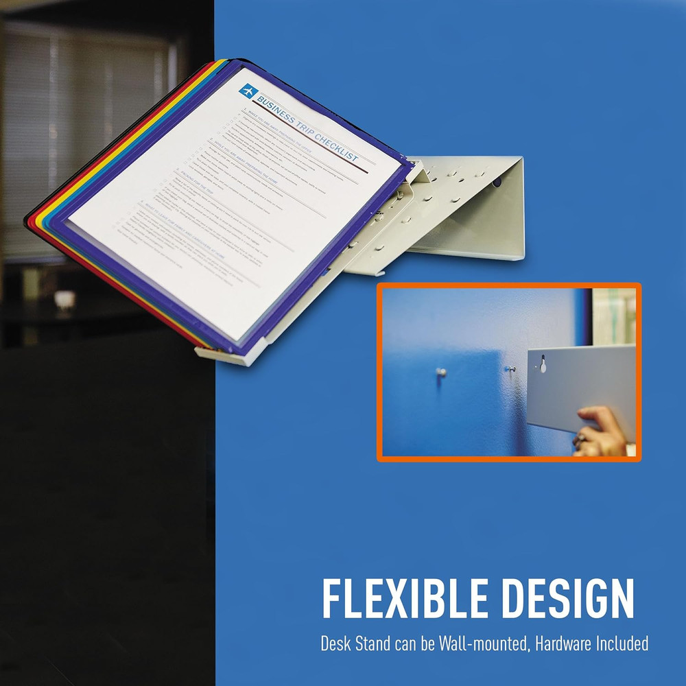Metal Base; Polypropylene Panel Desktop Reference System, 10 Double-Sided Panels