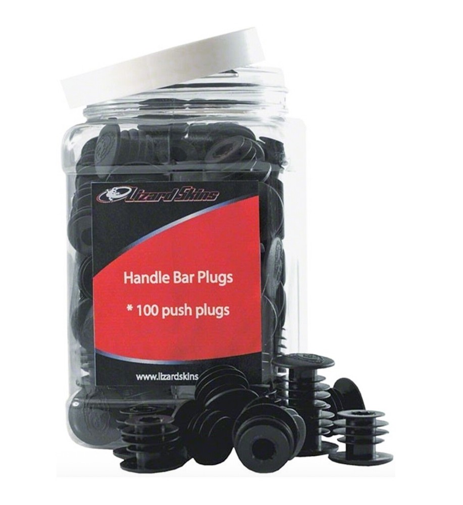 Lizard Skins Bicycle Handlebar End Plugs - Black, Plastic