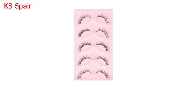 Dense False Eyelashes for Makeup Black K3 5 Pair