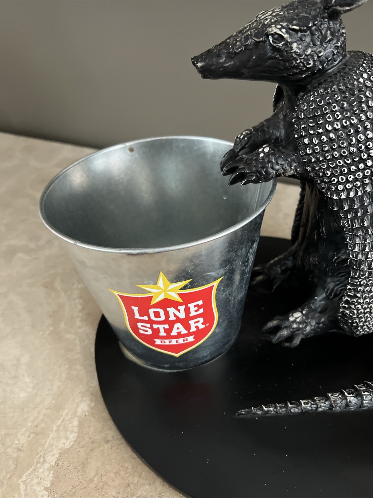 VTG. 1970s LONE STAR BEER ARMADILLO ICE BUCKET BACK BAR ADVERTISING DISPLAY RARE