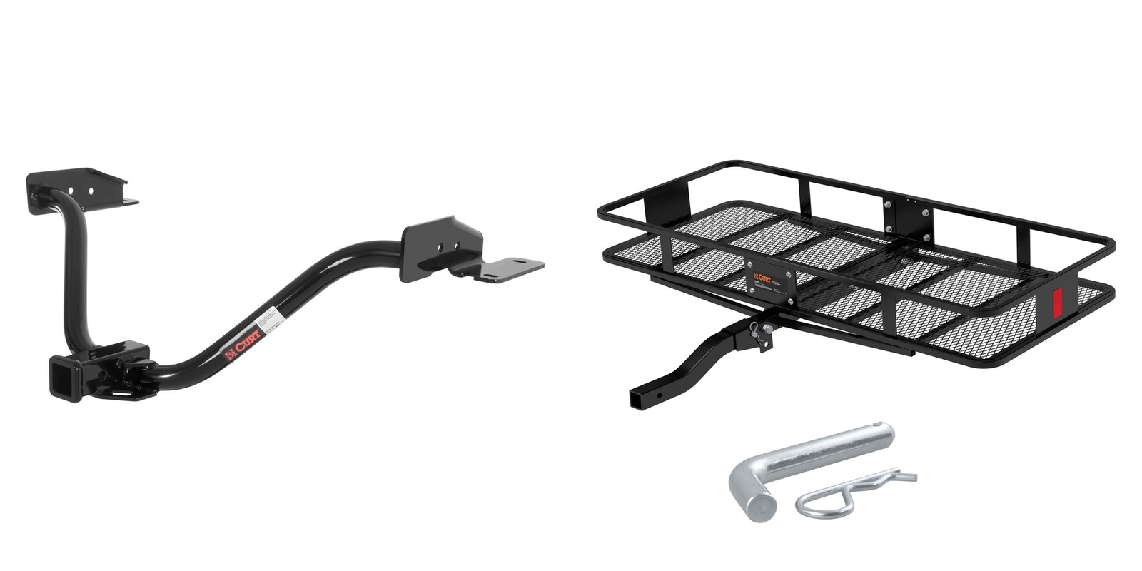 Trailer Hitch w/ Folding Cargo Basket Carrier CURT Class 3 2in Receiver - 13529