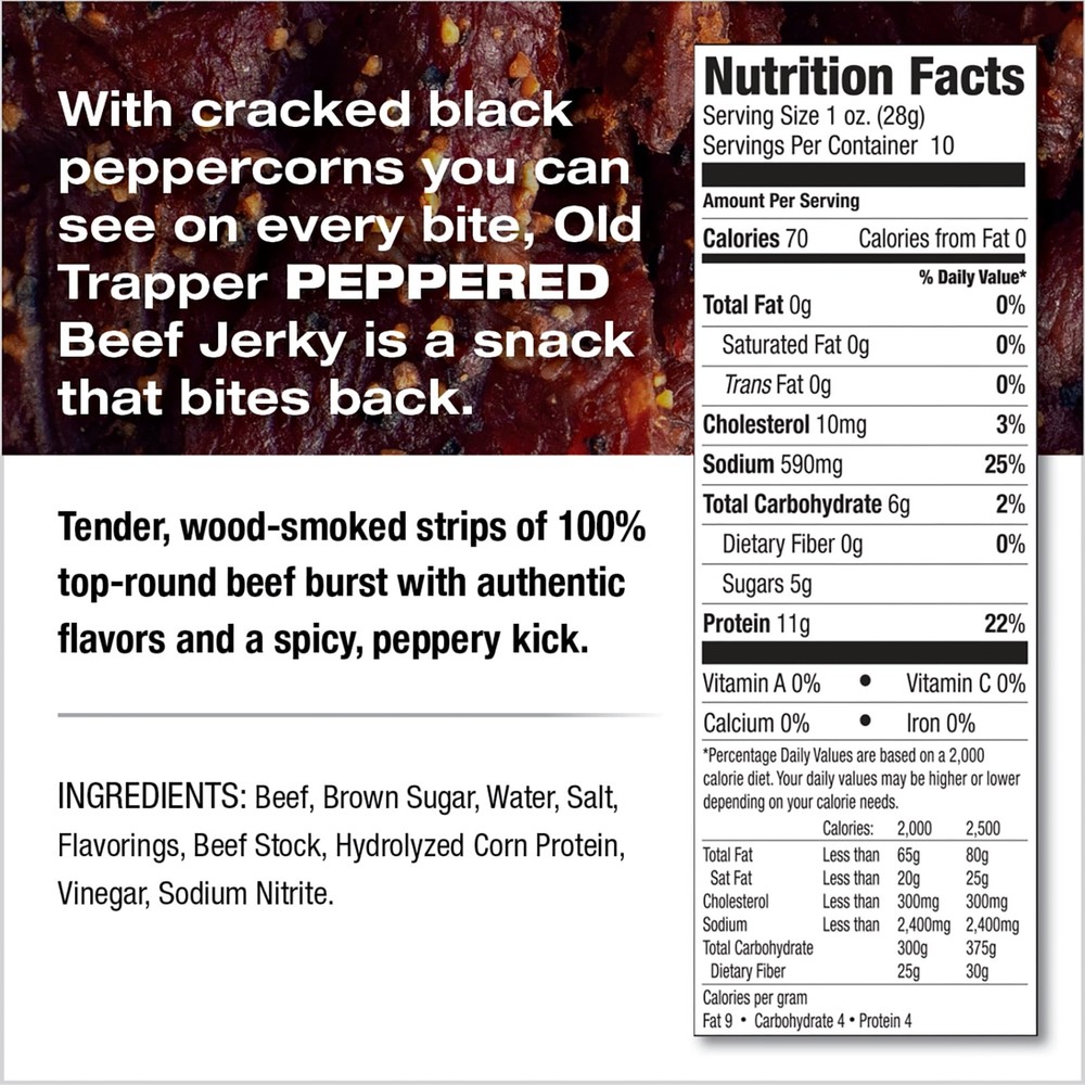 Peppered Beef Jerky 10oz Resealable Bag